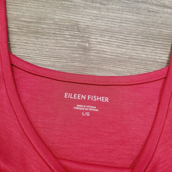 NEW Eileen Fisher Tank Top L Burgundy Red Soft Tencel‎ Sleeveless Pullover - Picture 3 of 10